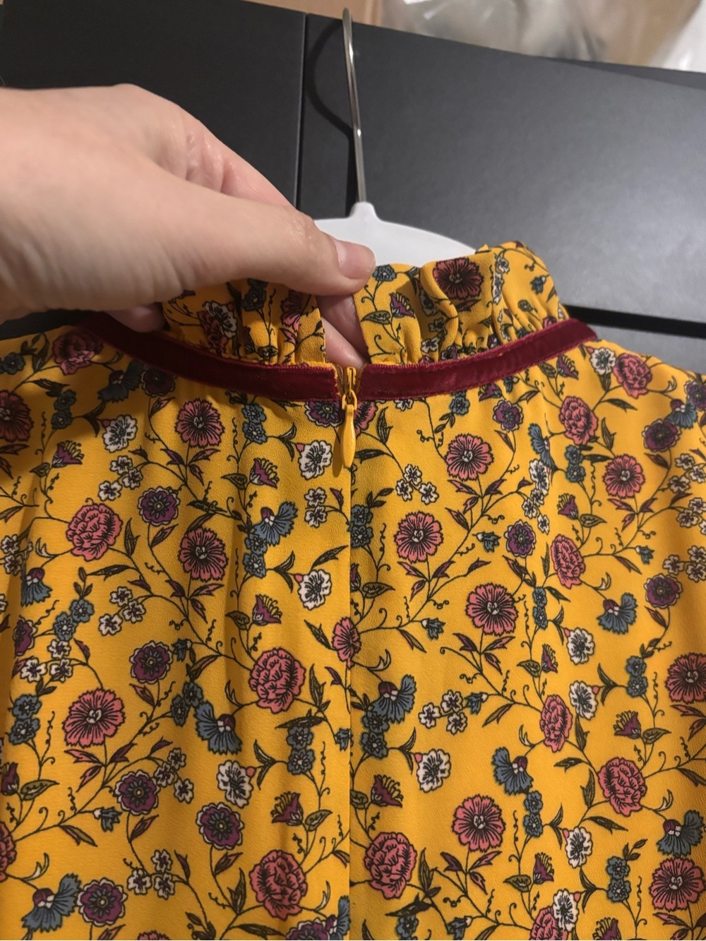 NWT Donna Morgan Flax Rose Yellow Floral Dress size 10 - Picture 7 of 10